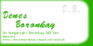 denes boronkay business card